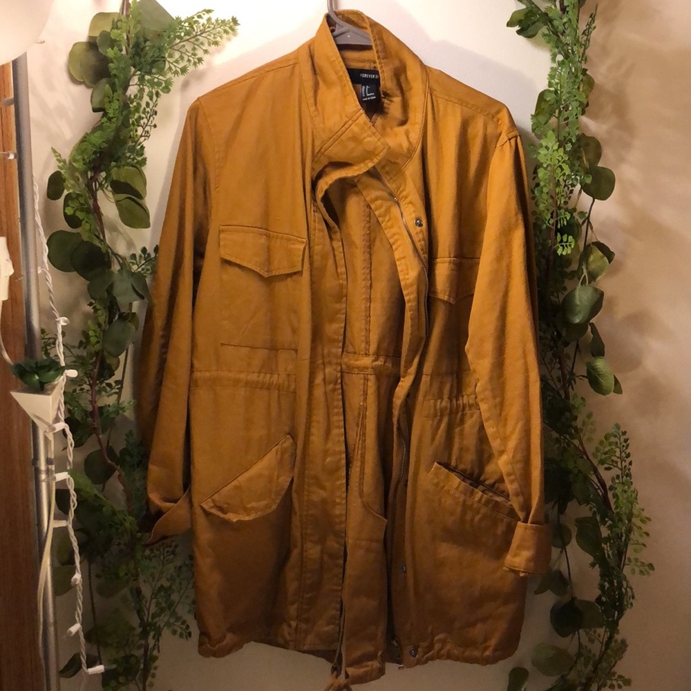 mustard oversized utility jacket
